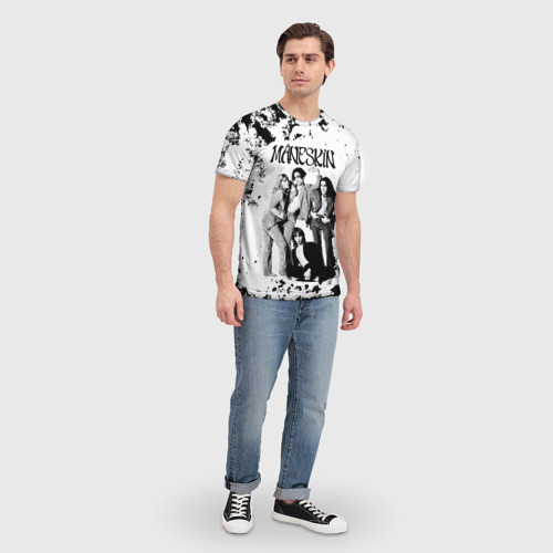 Мужская футболка 3D с принтом Maneskin / Монэскин, рок - группа, вид сбоку #3