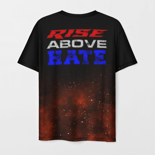 Мужская футболка 3D с принтом Rise above hate, вид сзади #1