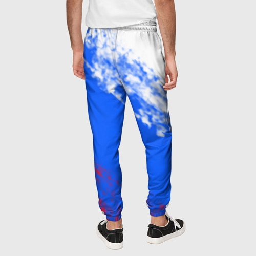 Мужские брюки 3D с принтом Флаг РФ триколор, вид сзади #2