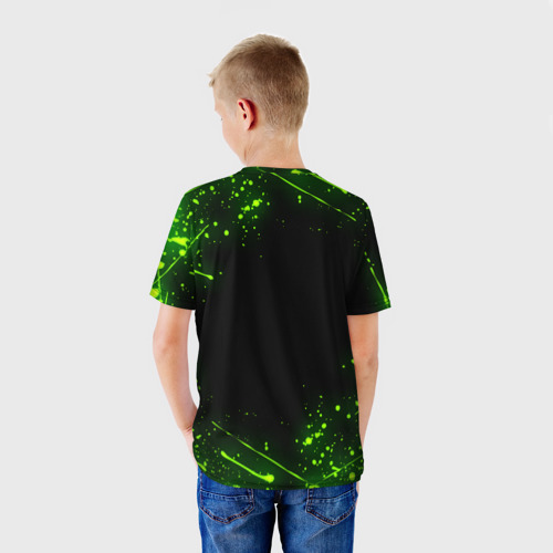 Детская 3D футболка с принтом МАЙНКРАФТ ТОКСИЧНЫЙ КРИПЕР, вид сзади #2