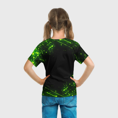 Детская 3D футболка с принтом МАЙНКРАФТ ТОКСИЧНЫЙ КРИПЕР, вид сзади #2