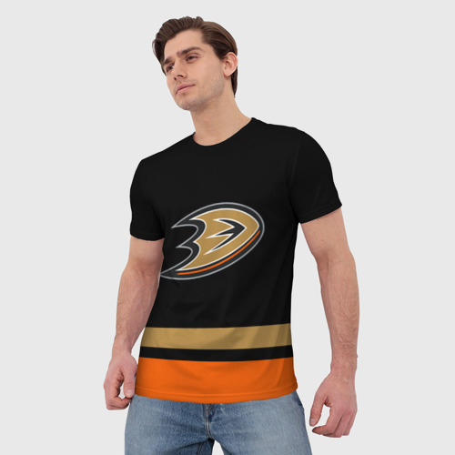 Мужская футболка 3D с принтом Anaheim Ducks Анахайм Дакс, фото на моделе #1