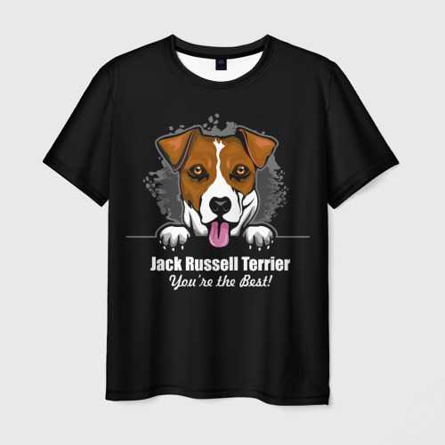 Мужская футболка 3D с принтом Джек-Рассел-Терьер Jack Russell Terrier, вид спереди #2