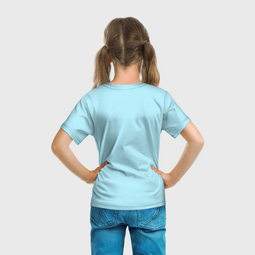 Детская футболка 3D с принтом Кот-ёлочка, вид сзади #2