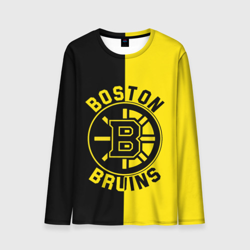 Мужской лонгслив 3D с принтом Boston Bruins, Бостон Брюинз, вид спереди #2