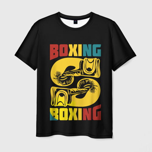 Мужская футболка 3D с принтом Бокс, Boxing, вид спереди #2