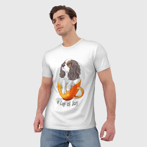 Мужская футболка 3D с принтом Кавалер Кинг Чарльз Спаниель, фото на моделе #1