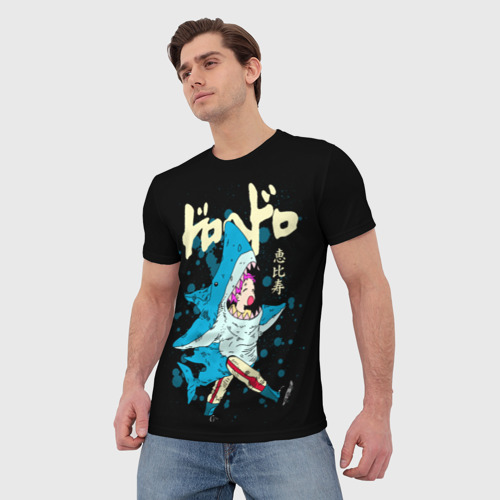 Мужская футболка 3D с принтом Dorohedoro: Эбису в костюме акулы, фото на моделе #1