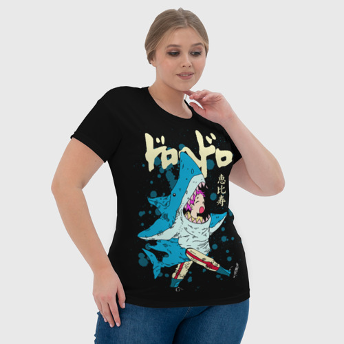 Женская футболка 3D с принтом Dorohedoro: Эбису в костюме акулы, фото #4