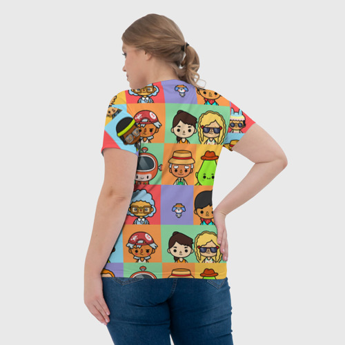 Женская футболка 3D с принтом TOCA BOCA WORLD HERO, вид сзади #2