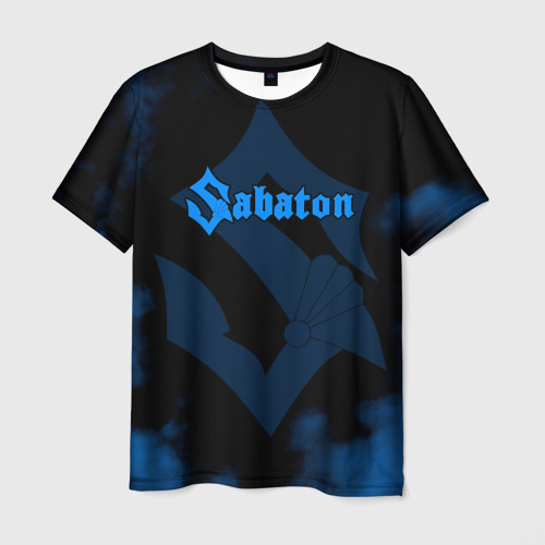 Мужская футболка 3D с принтом Sabaton синий дым, вид спереди #2