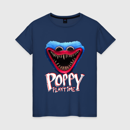 Женская футболка хлопок с принтом Poppy Playtime Monstr, вид спереди #2