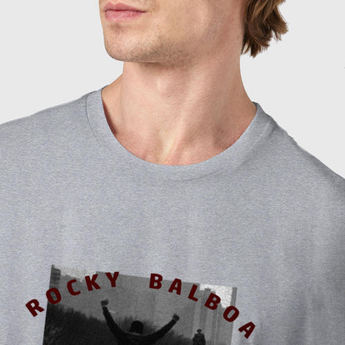 Мужская футболка хлопок с принтом Rocky Balboa Рокки Бальбоа, фото #4