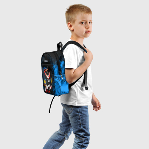 Детский рюкзак 3D с принтом Poppy Playtime Хагги Вагги Поппи плейтайм, вид сзади #1