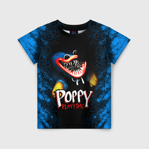 Детская 3D футболка с принтом POPPY PLAYTIME | ХАГГИ ВАГГИ | ПОППИ ПЛЕЙТАЙМ, вид спереди #2