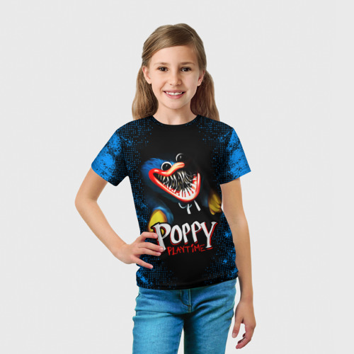 Детская 3D футболка с принтом POPPY PLAYTIME | ХАГГИ ВАГГИ | ПОППИ ПЛЕЙТАЙМ, вид сбоку #3