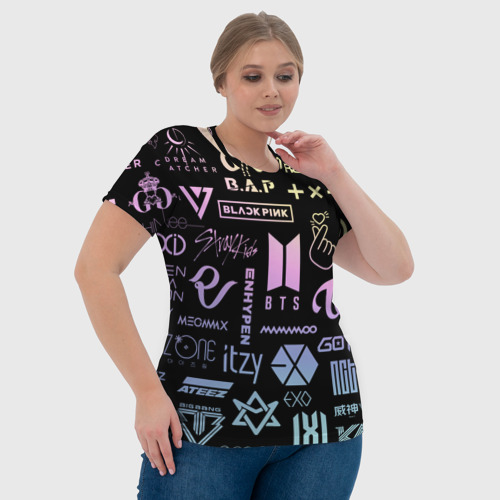 Женская футболка 3D с принтом K-pop лого исполнителей, фото #4