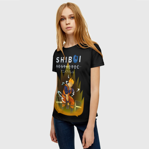 Женская футболка 3D с принтом Гоку со штангой, Dragon ball, фото на моделе #1