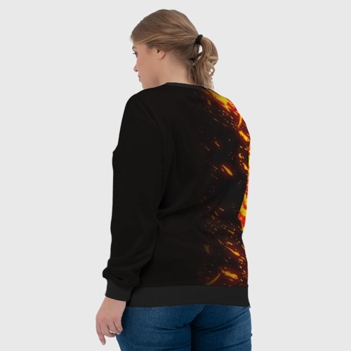 Женский свитшот 3D с принтом Serious Sam | Fire Wave, вид сзади #2