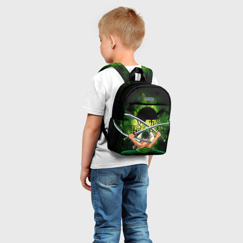 Детский рюкзак 3D с принтом Зоро Ророноа с катанами Ван пис, фото на моделе #1