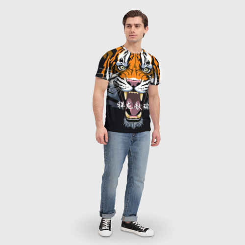 Мужская футболка 3D с принтом С Новым 2022 годом! Тигр, вид сбоку #3