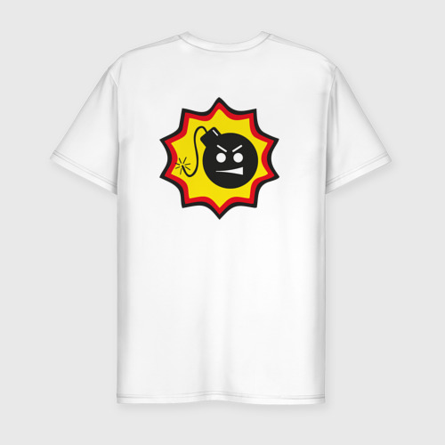 Мужская футболка хлопок Slim с принтом Крутой Сэм | Эмблема (+спина), вид сзади #1