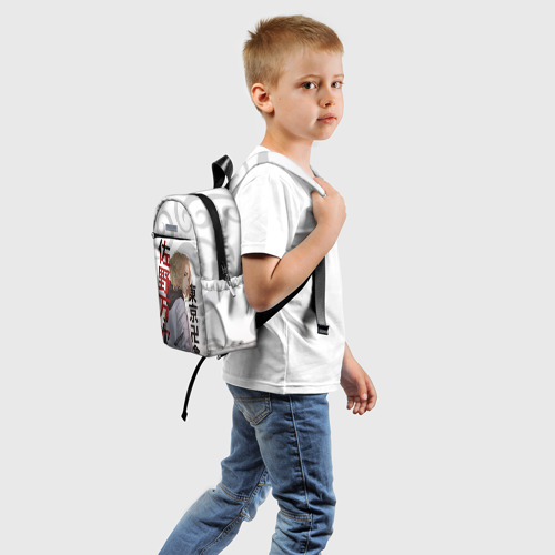 Детский рюкзак 3D с принтом TOKYO REVENGERS MICKEY / МАЙКИ ДРАКЕН ТАТУ, вид сзади #1
