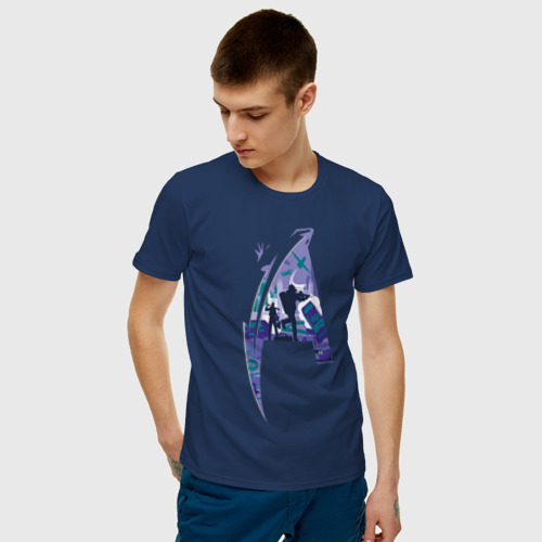 Мужская футболка с принтом ADRENALINE GAME FUEL! purple logo, фото на моделе #1