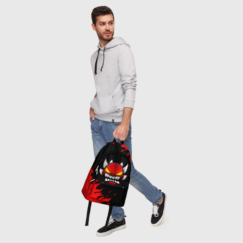 Рюкзак 3D с принтом GEOMETRY DASH DEMON RED FIRE, фото #5
