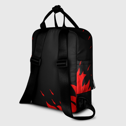 Женский рюкзак 3D с принтом GEOMETRY DASH DEMON RED FIRE, вид сзади #1