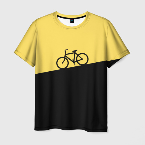 Мужская футболка 3D с принтом Бегущий за велосипедом, вид спереди #2