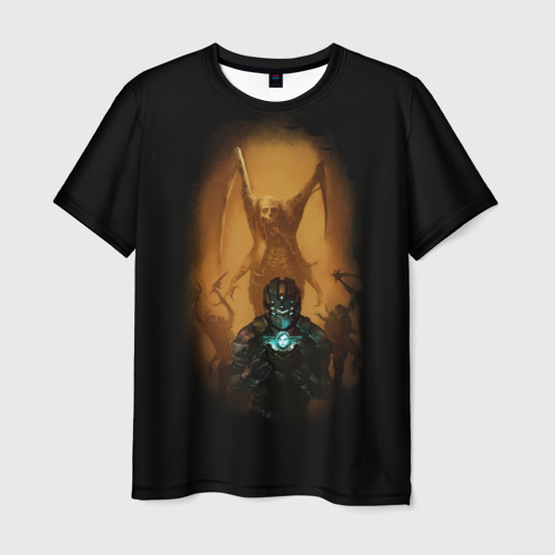 Мужская футболка 3D с принтом Necromorph, вид спереди #2