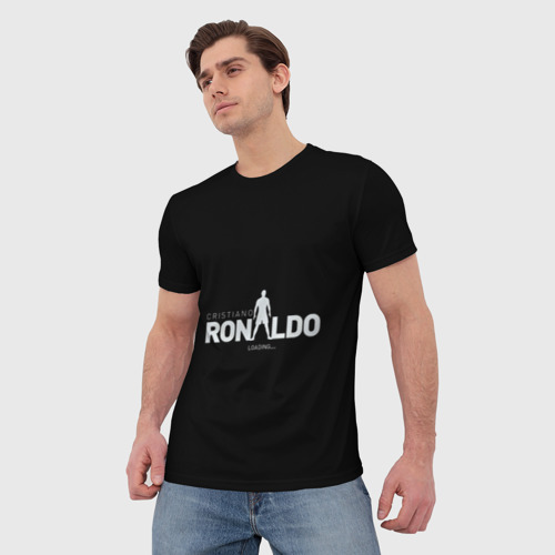 Мужская футболка 3D с принтом Cristiano Ronaldo Black Theme, фото на моделе #1