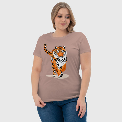 Женская футболка хлопок с принтом Властный хозяин джунглей, фото #4