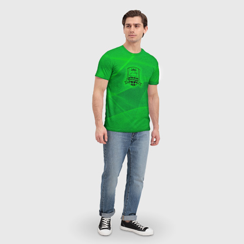 Мужская футболка 3D с принтом Краснодар lime theme, вид сбоку #3