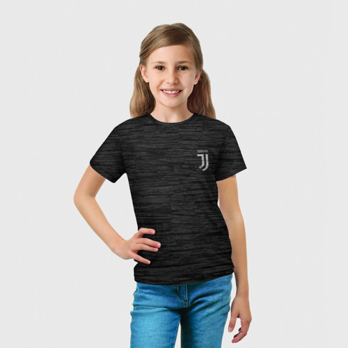 Детская футболка 3D с принтом Juventus Asphalt theme, вид сбоку #3