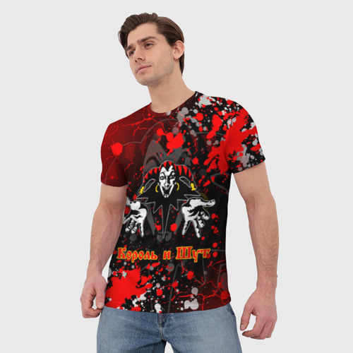 Мужская футболка 3D с принтом Король и Шут русский рок grunge, фото на моделе #1