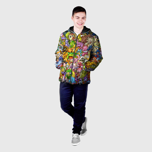 Мужская куртка 3D с принтом ПОКЕМОНЫ В ПИКСЕЛЯХ / PIXEL POKEMON, фото на моделе #1