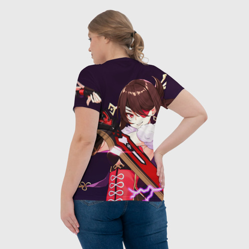 Женская футболка 3D с принтом Бэй Доу - Геншин Импакт, вид сзади #2