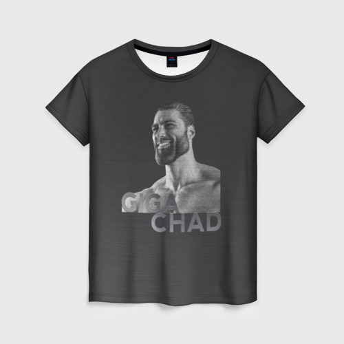 Женская футболка 3D с принтом Giga Chad, вид спереди #2