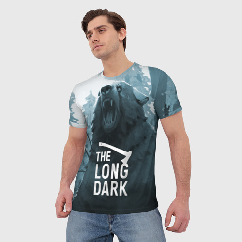 Мужская футболка 3D с принтом The Long Dark медведь, фото на моделе #1