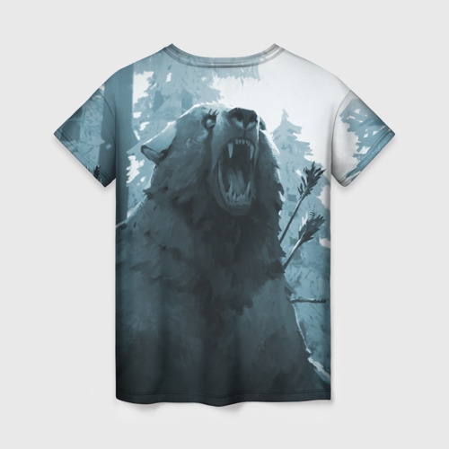 Женская футболка 3D с принтом The Long Dark (медведь), вид сзади #1
