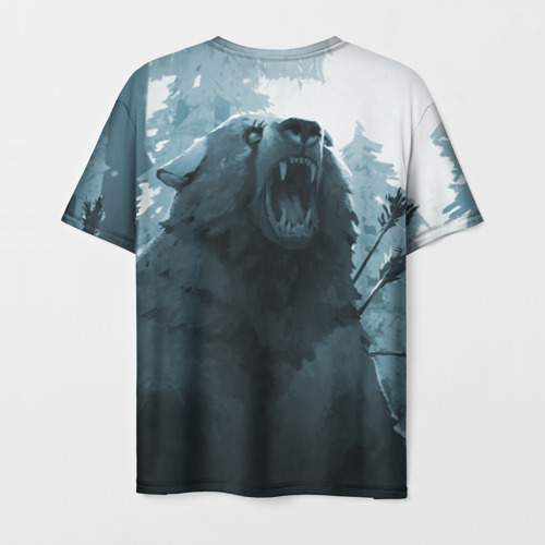 Мужская футболка 3D с принтом The Long Dark медведь, вид сзади #1