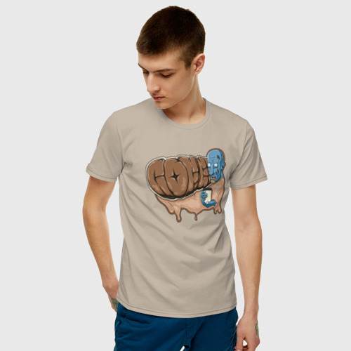 Мужская футболка с принтом Кофейный зомби граффити, фото на моделе #1