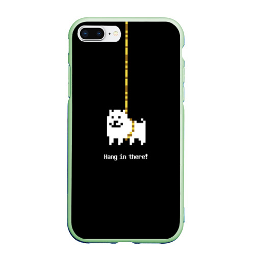 Чехол для iPhone 7Plus/8 Plus матовый с принтом UNDERTALE DOG НА КАНАТЕ, вид спереди #2