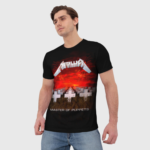 Мужская 3D футболка с принтом Master of Puppets - Metallica, фото на моделе #1