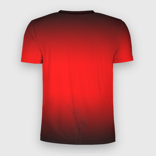 Мужская футболка 3D Slim с принтом Спартак Гладиатор Red Theme, вид сзади #1