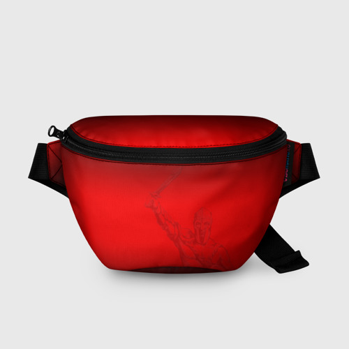 Поясная сумка 3D с принтом Спартак Гладиатор Red Theme, вид спереди #2