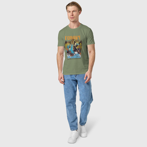 Мужская футболка хлопок с принтом Змей Горыныч в стиле Аниме Годзилла, вид сбоку #3