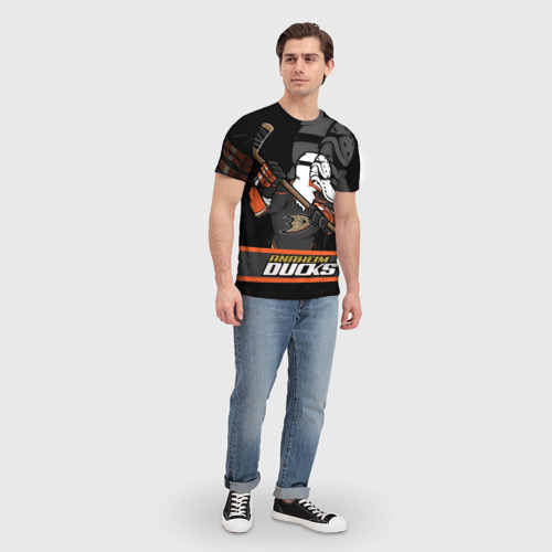 Мужская футболка 3D с принтом Анахайм Дакс, Anaheim Ducks, вид сбоку #3